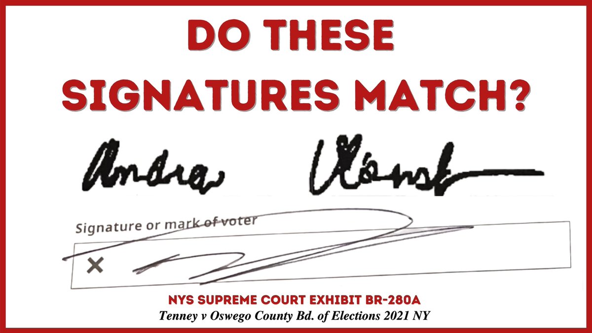 🚨Instead of working to protect future elections, <a href="/NYGovCuomo/">Archive: Governor Andrew Cuomo</a> just REMOVED signature matching requirements for absentee ballots!

Cuomo is opening the door to fraud. Ballots in #NY22 were removed from the count b/c signatures didn’t match. This is an illegal vote from #NY22👇