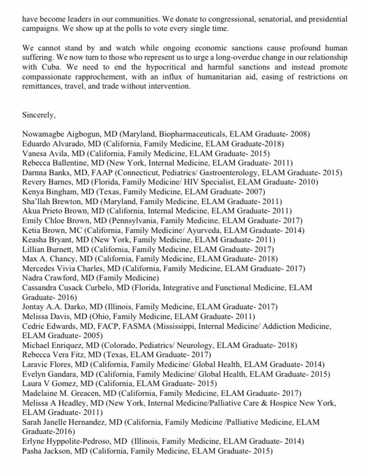 EUsalumni's tweet photo. @SenatorCollins Hello, Senator Collins. Please read this response to the situation in Cuba from the US Alumni of the Latin American School of Medicine- some of whom are your constituents. #WithCuba https://t.co/o4rJsm8LEF