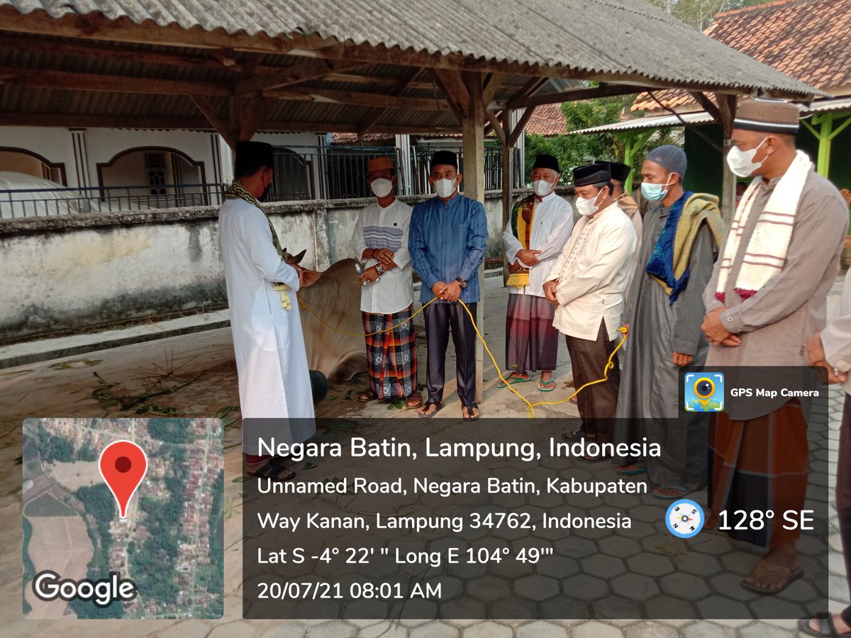 Serah terima Sapi Banpres oleh Asisten 3 Provinsi Lampung ke takmir masjid Al Hikmah, Negara Batin, Way Kanan