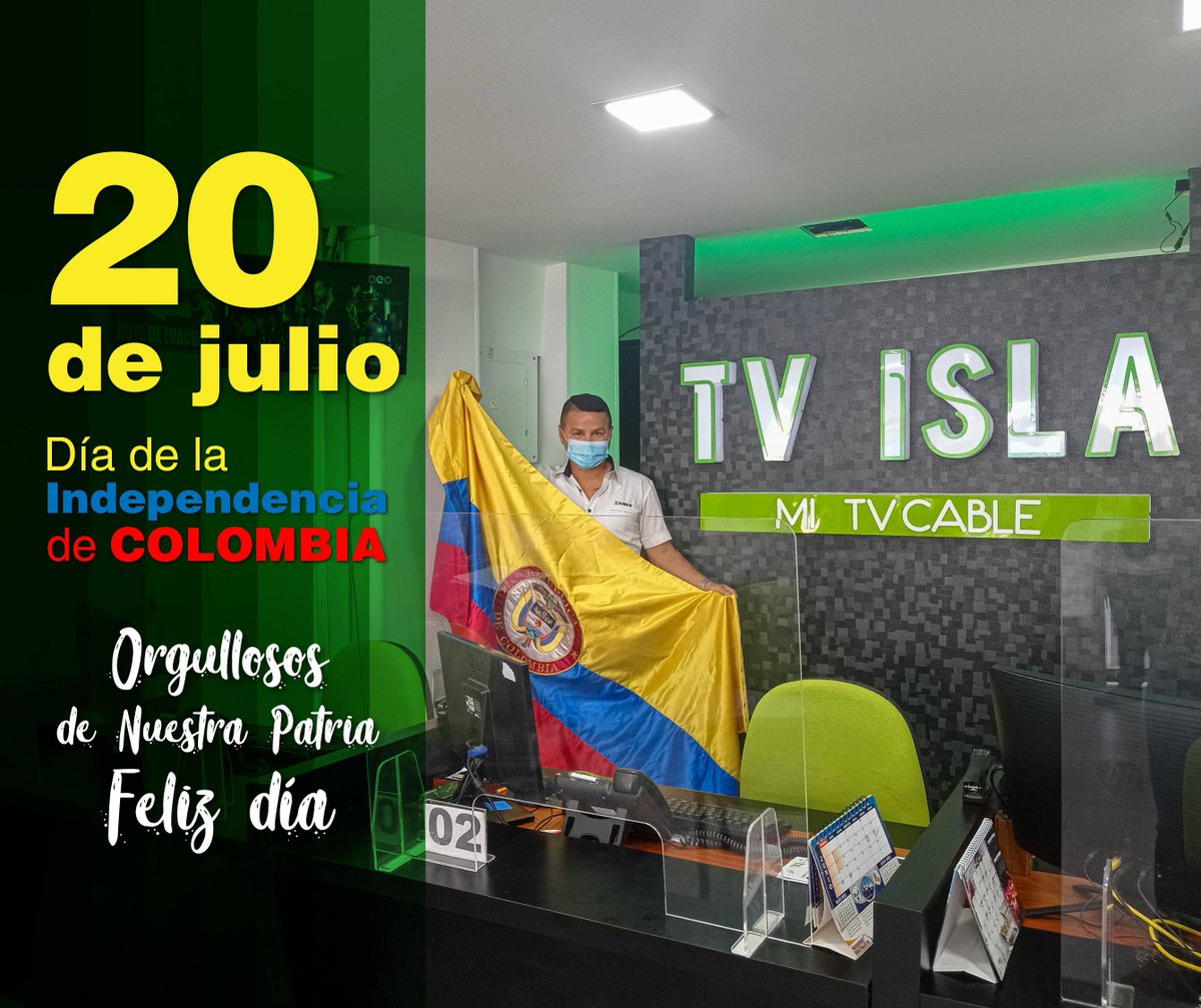 tvislasai's tweet photo. Colombia 🇨🇴 recuerda con gran fervor cívico los hechos que un día como hoy, desencadenaron en la libertad y la constitución de la República.
.
.
.
#TvIsla #MiTvCable #20dejulio #colombia https://t.co/qFIJpxjOAg