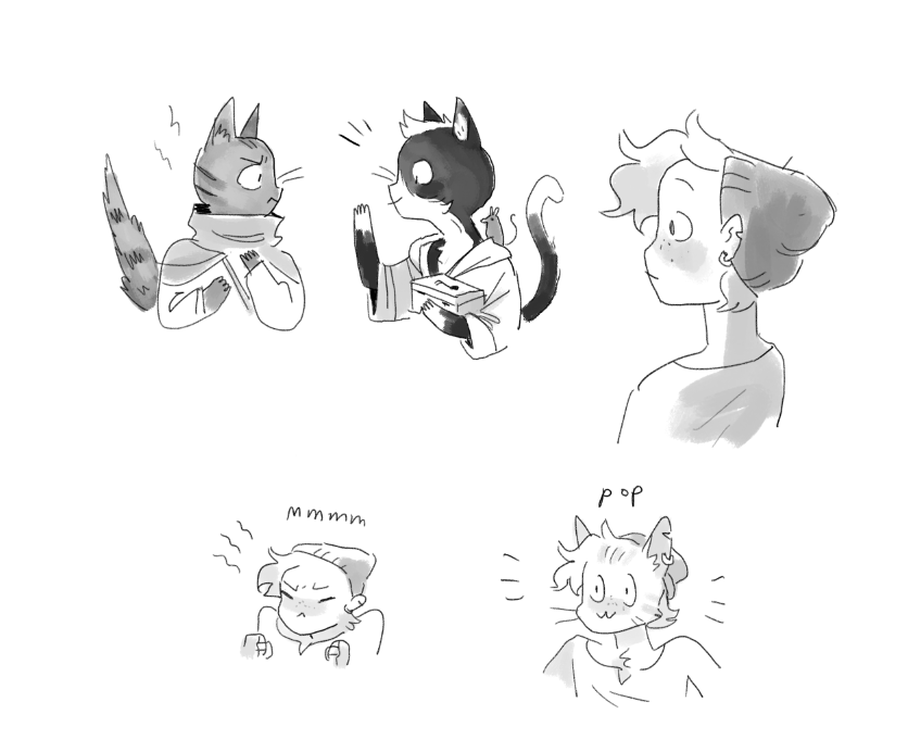 we are playing D&D again which means I get to play as my sweet stupid baby shapeshifter Kodi! There is a new catboy in the group played by @kikiinspace and Kodi was feeling left out