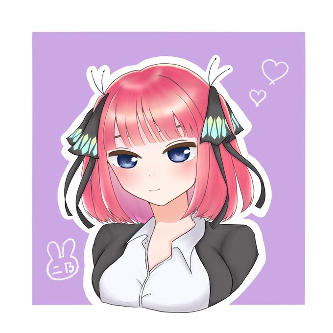 りん🐇さんがTwitterに投稿した中野二乃(五等分の花嫁)のイラスト。