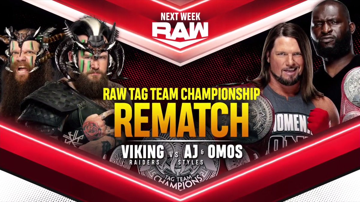 Tag Team Titles Match Announced For Next Week’s RAW