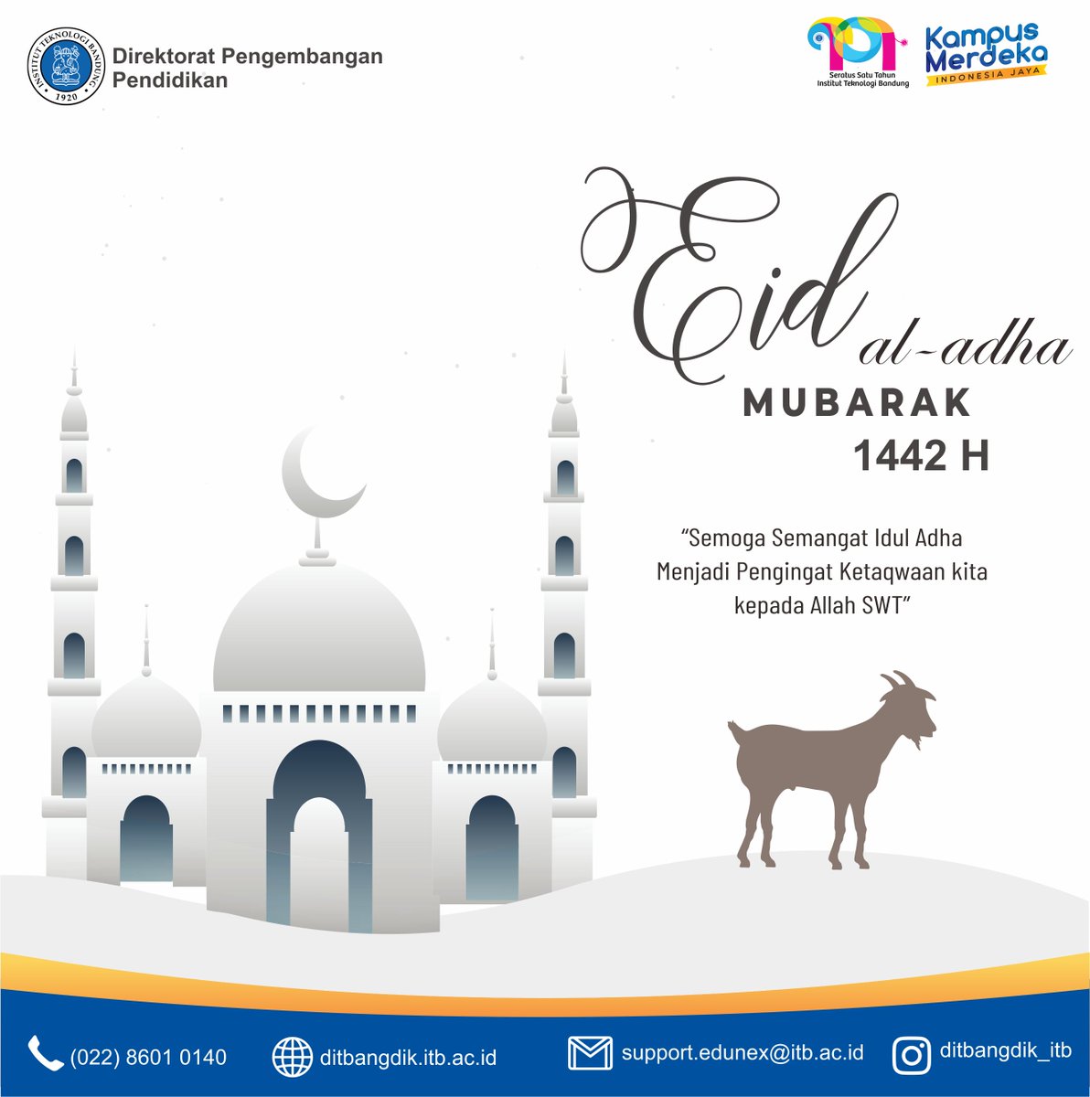 ditbangdik_itb's tweet photo. Selamat Hari Raya Idul Adha 1442 H https://t.co/yG8FUD2ESN