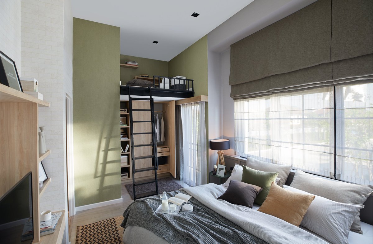 SansiriPLC's tweet image. ถ้าต้อง #WFH มากขึ้น พื้นที่ทำงานต้องเวิร์ค! 💻 ที่ #สิริเพลส จรัญ-ปิ่นเกล้า เราออกแบบห้อง Master Bedroom กับฝ้าสูงกว่า 3.7 เมตร ให้รู้สึกโปร่งโล่งสบาย แถมยังครีเอทชั้นลอยไปเป็นมุมนอนเล่นหรืออ่านหนังสือก็ได้ค่ะ 📚 เริ่มเพียง 3.69 ล้าน* siri.ly/SIRIPLACE-CR-P…