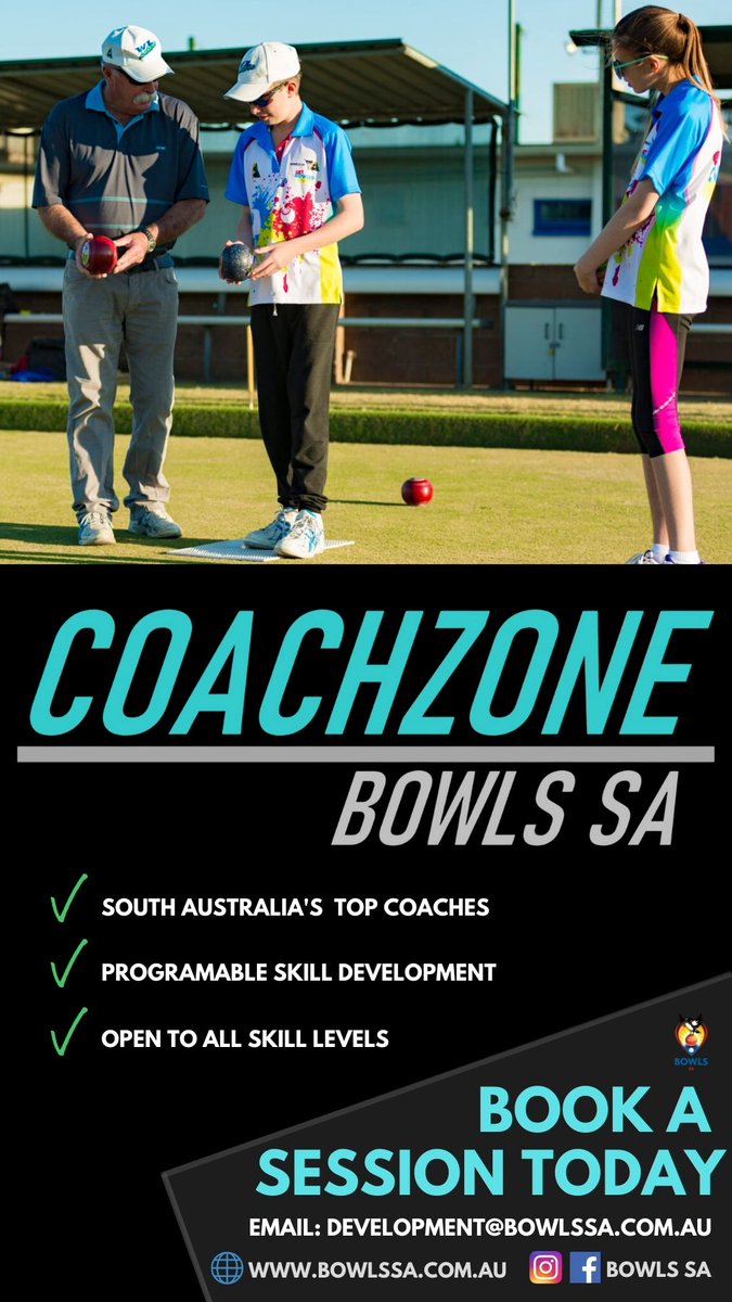 Are you looking to improve your game ahead of the upcoming season?
Coachzone  has got you covered, giving you the chance to work on any parts of your game with some of the top coaches from across the State.
Click this link to find out more information.
bowlssa.com.au/coaching/