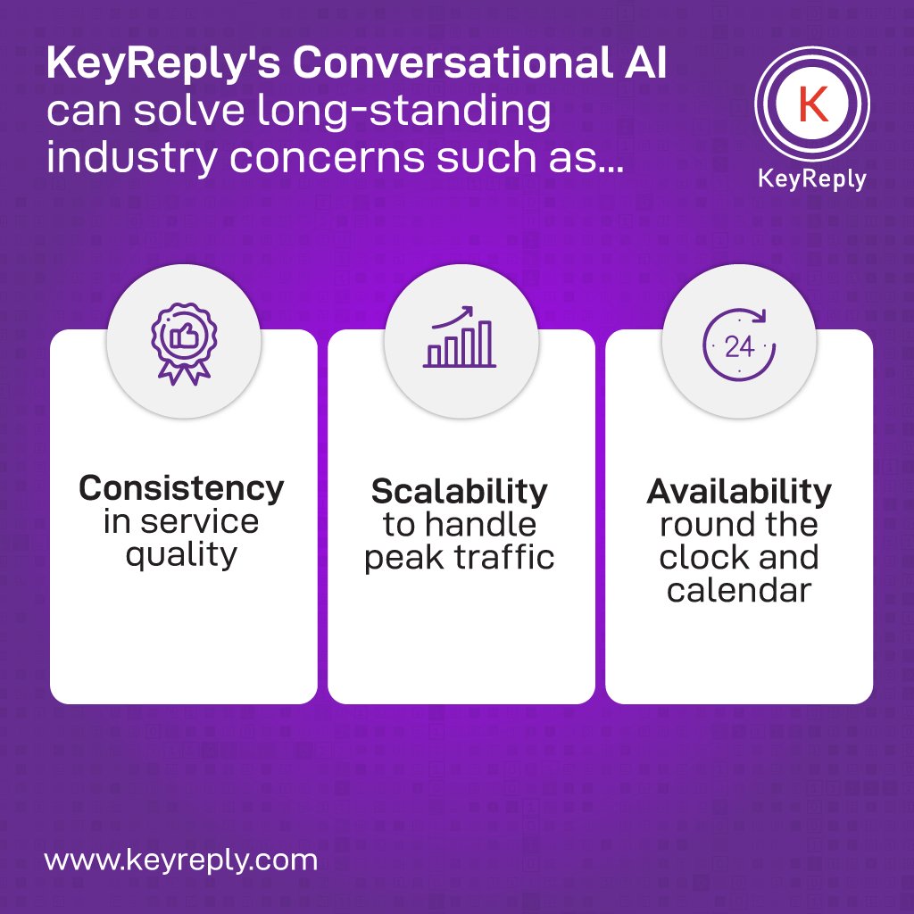 KeyReply's tweet image. Book a demo now to transform your business and complement your existing customer service with our virtual assistants.

keyreply.com

#ConversationalAI  #ConversationalAIPlatform #customerservice #AI #ArtificialIntelligence  #customerexperience #KeyReply #AIChatbots
