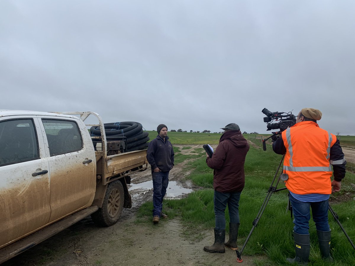 Stirlings2Coast's tweet photo. We’re out at @theGRDC &amp; @Stirlings2Coast Subsurface Drainage site today with the GRDC film crew getting our “good” angles for some upcoming videos on water management. https://t.co/QwD589WBRp