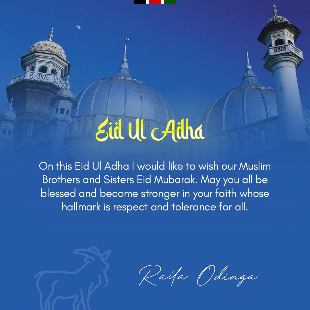 On this #EidAlAdha I would like to wish our Muslim Brothers and Sisters #EidMubarak.

May you all be blessed and become stronger in your faith whose hallmark is respect and tolerance for all.