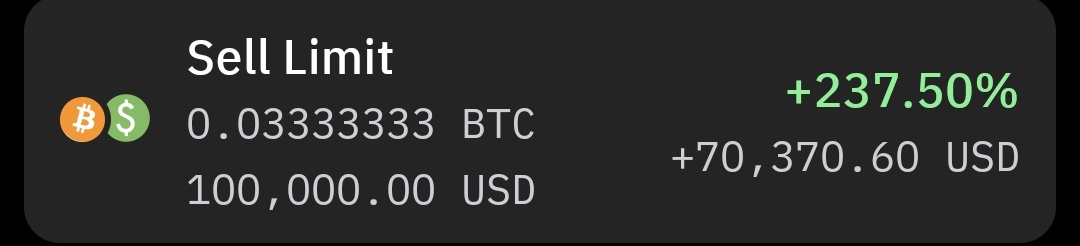 Riles178's tweet photo. The experiment is on. Order filled. Will sell at 100k or never. 
https://t.co/rdYhuRgFRu https://t.co/E5yNe1hdrx