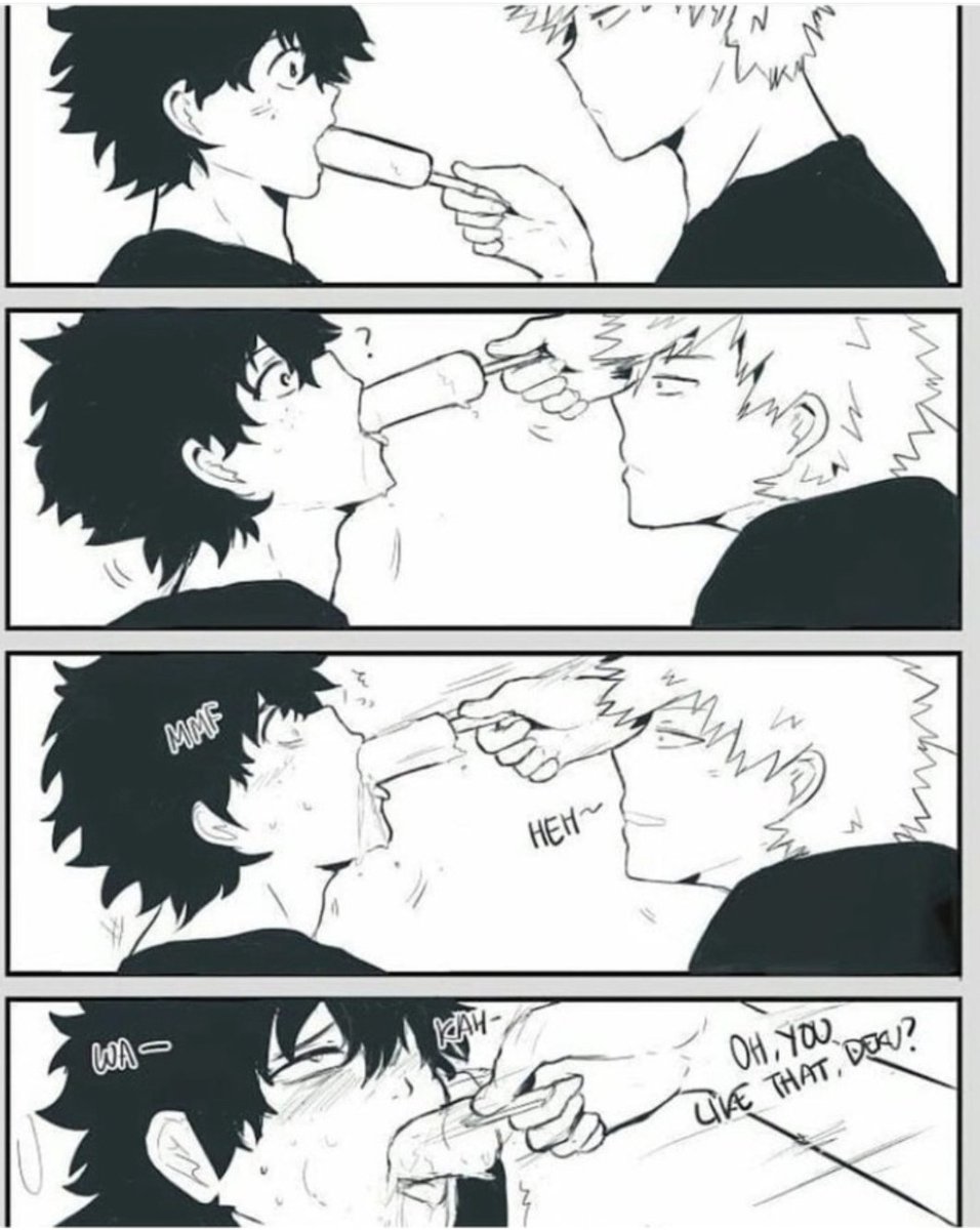 IzumiTheSimp's tweet photo. NSFW 18+ BakuDeku 
(!This is not my art!)

Bakugou has Deku deepthroat a popcicle~

#bakudeku #BKDKSOULMATES 
#bakudekuyaoi https://t.co/OMVjNzJxv9