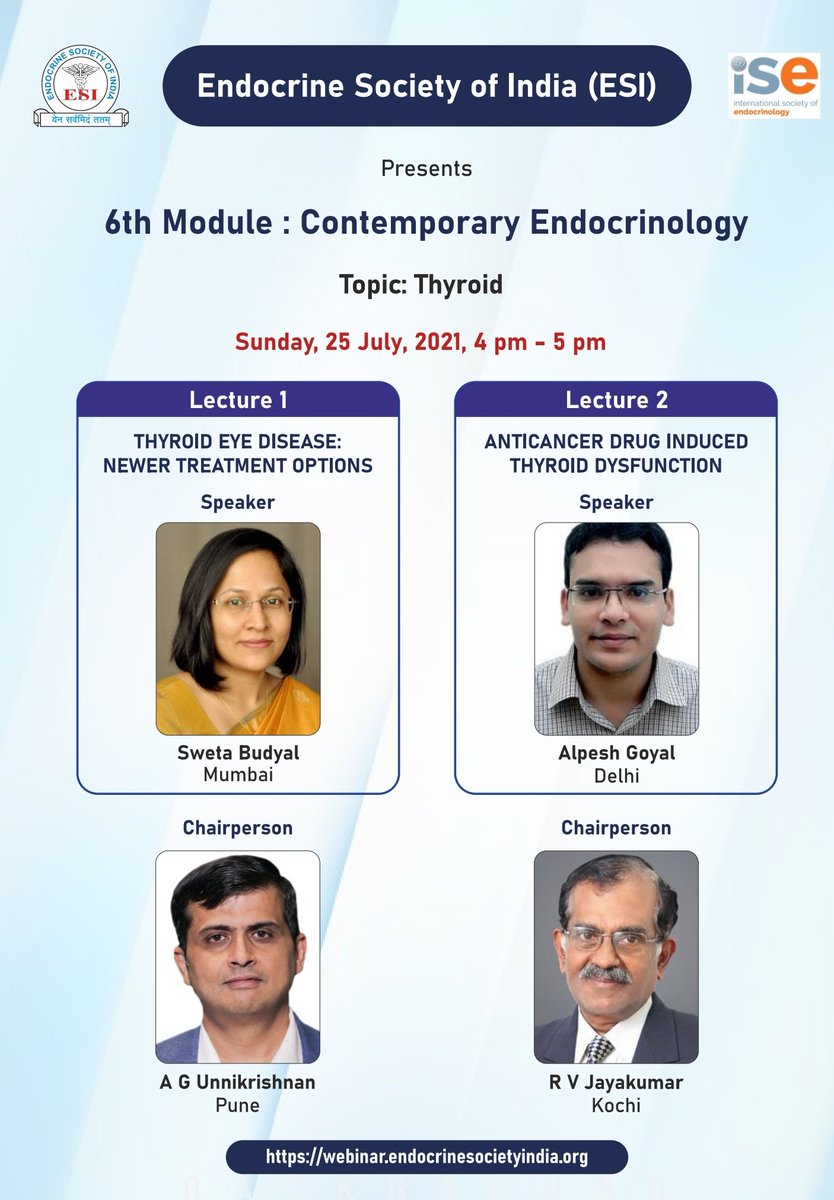 IndiaESI's tweet photo. #EndocrineAcademics #July25
#ContemporaryEndocrinology 
#webinar #approach #virtuallearning #medtwitter 

16:00hrs - 17:00hrs IST

https://t.co/Mjkol7AypE

@AskDrShashank @DrAmbrishMithal @SanjayKalraDr1 @hariendo  @Unnikri @giustina_andrea @soumikgoswami @endotext @parthaskar 🇮🇳 https://t.co/fEqFQ3lU2j