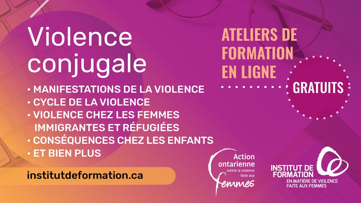 VAF_AOcVF's tweet photo. Vous cherchez des activités pendant le confinement? Découvrez les formations de l’@InstitutAOcVF sur la #ViolenceConjugale, les mythes entourant la violence, les réalités des femmes immigrantes et des enfants aux prises avec la violence, et bien plus! https://t.co/CEH0RJ99fT https://t.co/c9vh9kcEpO
