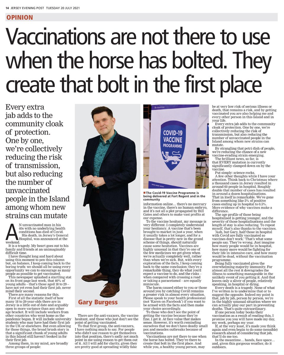 💉Why vaccines and science rock.

✅ Something from me in today’s <a href="/JEPnews/">jepnews</a> if you’re either hesitant about vaccines or just don’t see the point in getting a jab.

❌ If you’re a fully signed-up anti-vaxxer I wouldn’t waste your time reading it. It’s not for you.