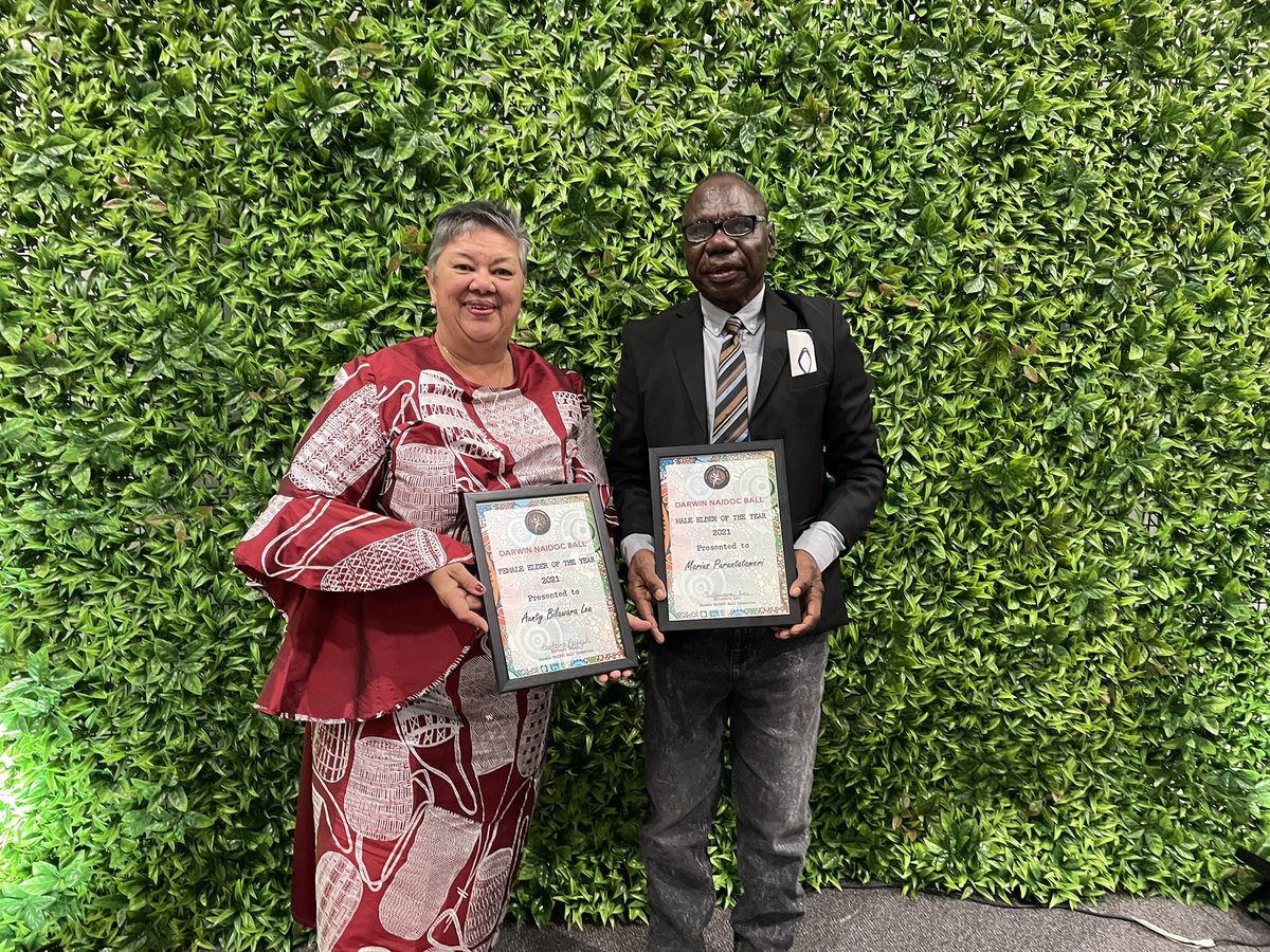 MenziesResearch's tweet image. Congratulations to Larrakia Elder Aunty Bilawara Lee and Tiwi Elder Pirrawayingi Puruntatameri for being awarded female and male Elder of the Year at the NAIDOC Ball this weekend! #naidoc2021