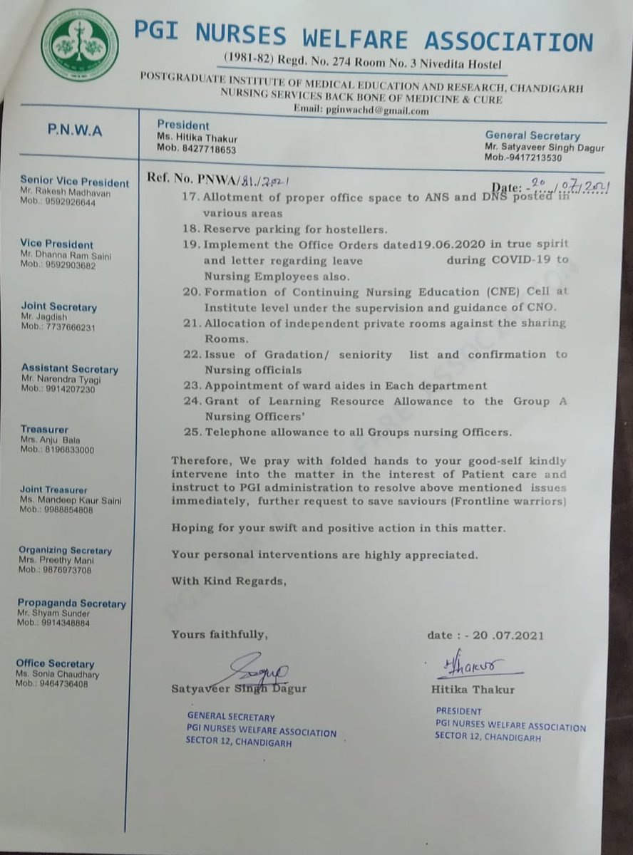 dagur_satyaveer's tweet photo. #Stop_exploitation_NURSES_at_PGI_CHD
Pgi admn isn't resolving burning issues of nursing cadre.
Hon'ble HM shri @mansukhmandviya look into the matter and direct to @DrJagatpgi to resolve our pending demand.
@PMOIndia
@MoHFW_INDIA @vpsbadnore @Nainamishr94 @TaruniGandhi https://t.co/oAwC88P0QD