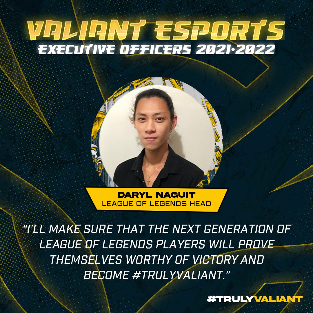 valianthau's tweet photo. Let's welcome Daryl Naguit as our League of Legends Head and Terrence Arceo as our Mobile Legends Head! #TrulyVALIANT #HAUWIN https://t.co/ME2l1Jpivv