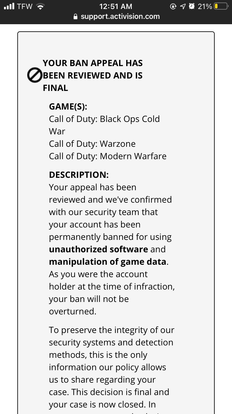 How to do Activision Ban Appeal?