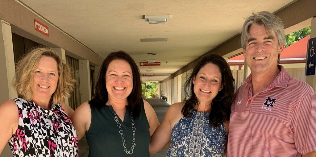 Looking forward to a great year <a href="/MVHSLearns/">Monte Vista</a> ! This admin team is ready to go! @CoachAhern <a href="/rjmama/">Angie Corritone (she/her)</a> Go Mustangs!