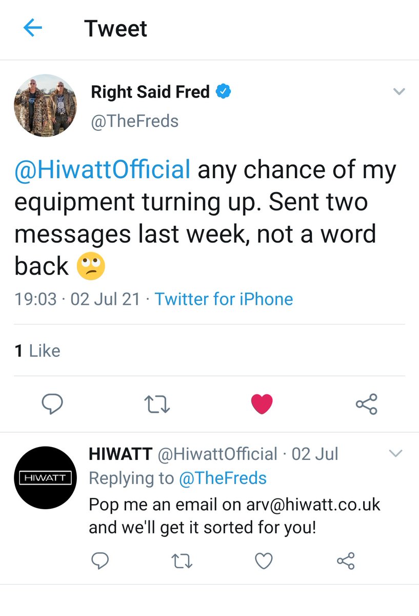 HiwattOfficial's tweet photo. @TheFreds for info...
Who are you contacting at Hiwatt? I've just scanned all of our inboxes and I can't find any emails from you https://t.co/JZ6Wakg35Q