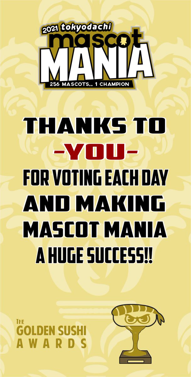 🙌THANKS TO EVERYONE WHO VOTED.  IT'S BEEN FUN... 😊👏#MASCOTMANIA
