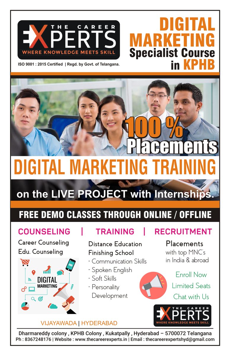 PCareerexperts's tweet image. Hi Everyone Good morning I hope all doing great we are  from the career experts training institute in Hyderabad we are providing digital marketing training with live projects and 100% secure and genuine placements if you are interested please contact us ph : 7675984257