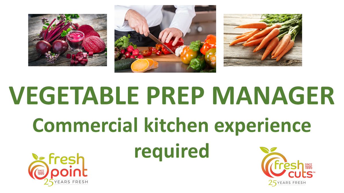 FreshPointSW's tweet image. We're hiring... Vegetable Preparation Manager required  to work in our busy onsite kitchen that produces freshly prepared vegetables for the hospitality industry 🥦🍅🌽🧅🧄.  

See our job post on Facebook for more details:
facebook.com/jobs/job-openi…