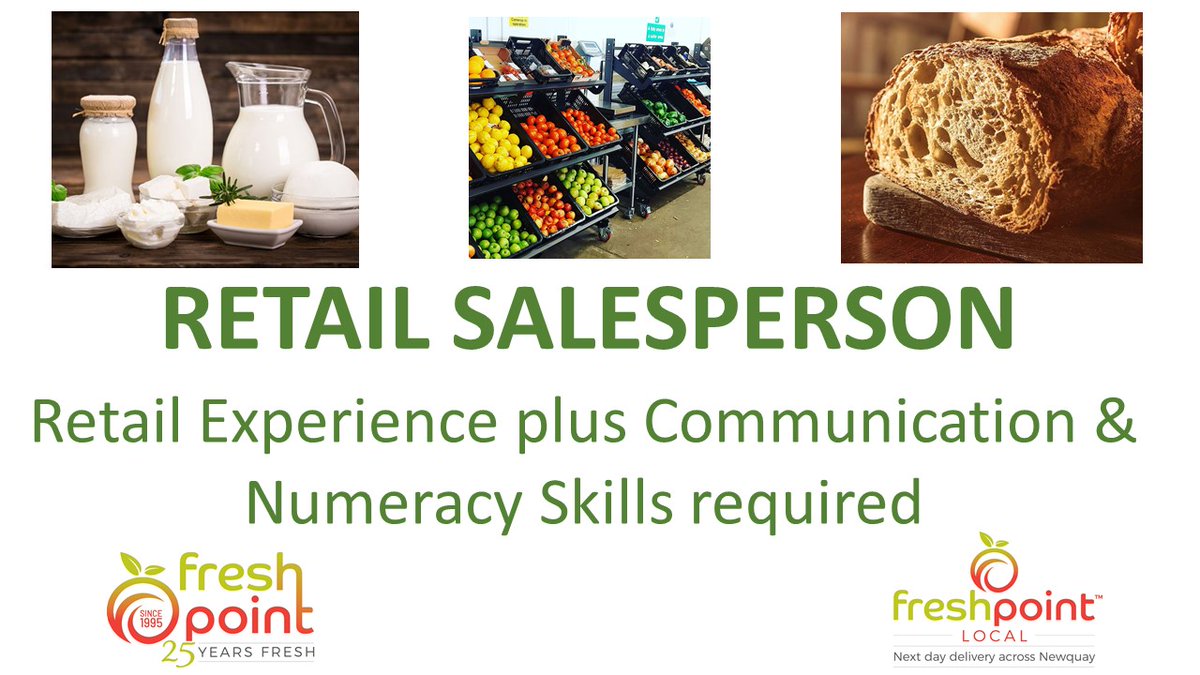 FreshPointSW's tweet image. We're hiring... Retail Salesperson required to work in our busy retail section, operating within the Wholesale Fruit Market on Springfield Road.

See our job post on Facebook for more details:
facebook.com/jobs/job-openi…