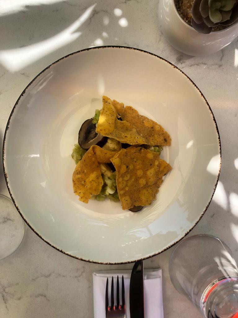 This was super-tasty! Glas Nachos with corn mousse, celery &amp; chilli salsa, fermented cremini mushrooms and crunchy tortilla chips. Another superb dish from Malte.
Bookings via glasrestaurant.ie