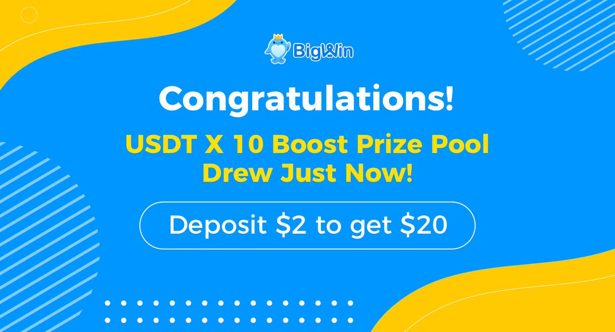 #BigWin #USDT x 10 Boost Prize Pool drew! 
Come and see if you are Big Whale!