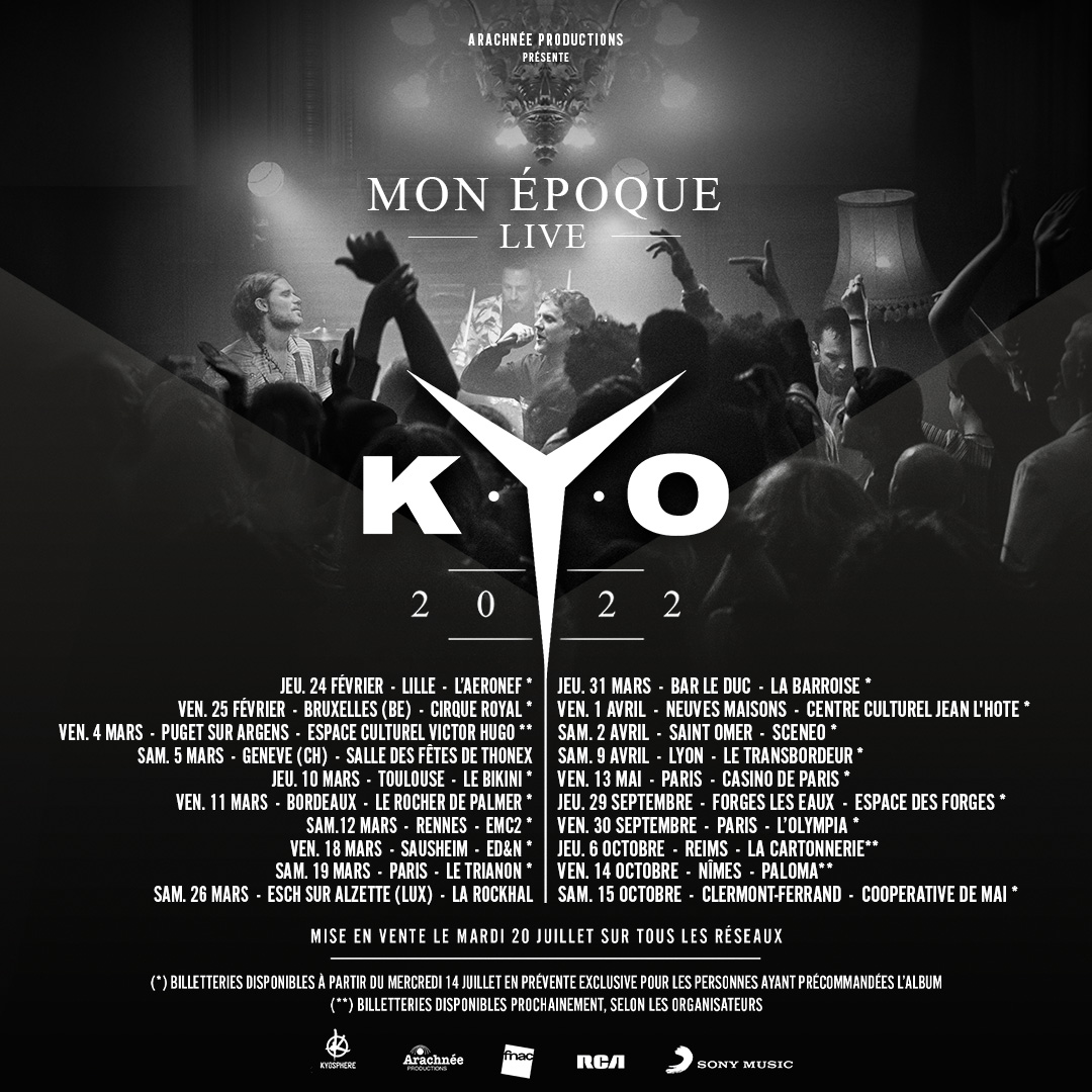 KYO_officiel's tweet photo. Salut à tous,
Nous sommes très heureux de repartir en tournée dès Février 2022 !
Billets disponibles ici : https://t.co/zwF8RfzQEW 
Nous avons hâte de vous retrouver 😊 https://t.co/4AzoHp1CC7