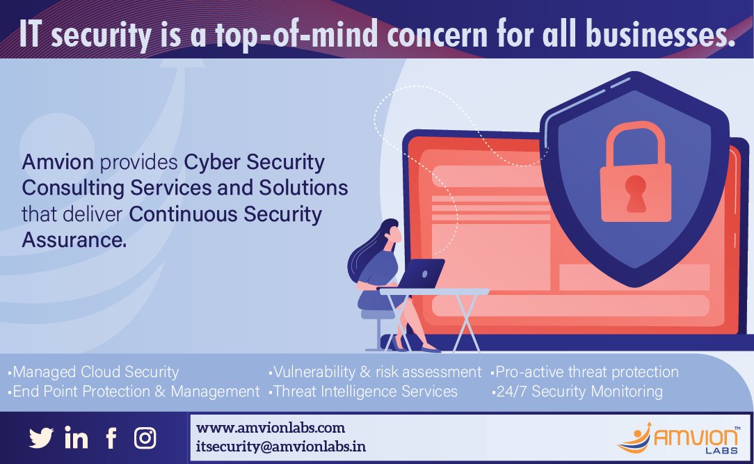 IT security is a top of mind concern for all businesses.
Learn more : amvionlabs.com/services/infor…

#amvioncybersec