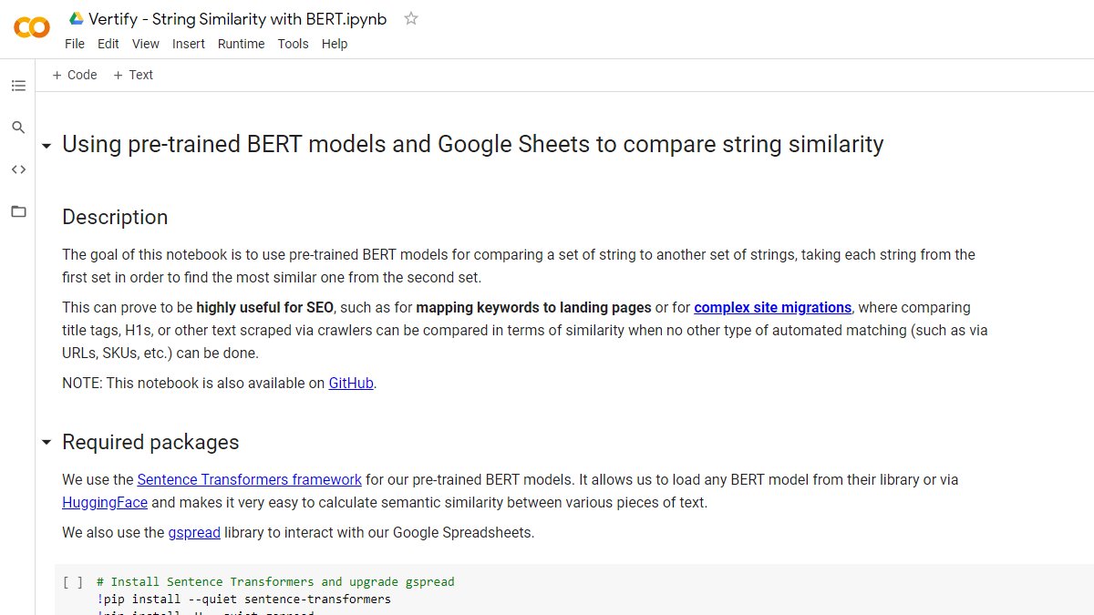 mihaiaperghis's tweet image. Need to compare text similarity for SEO purposes at scale?

Here's my BERT-powered #Python / Google Colab script that helped our agency reverse a massive loss of rankings following a site migration! 🔥

🐍 github.com/mihaiaperghis/…