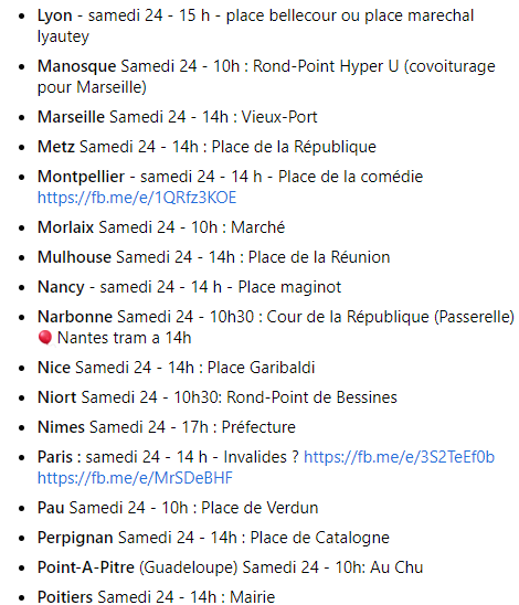AnonymeCitoyen's tweet photo. 🔴 Liste (non exhaustive) des nombreuses manifestations prévues ce samedi dans toute la France qui commencent à circuler sur les réseaux sociaux contre le #PassSanitaire et les mesures annoncées par Emmanuel Macron. #StopPassSanitaire #manif24juillet #GiletsJaunes #PassDeLaHonte https://t.co/77PYvvzJD7