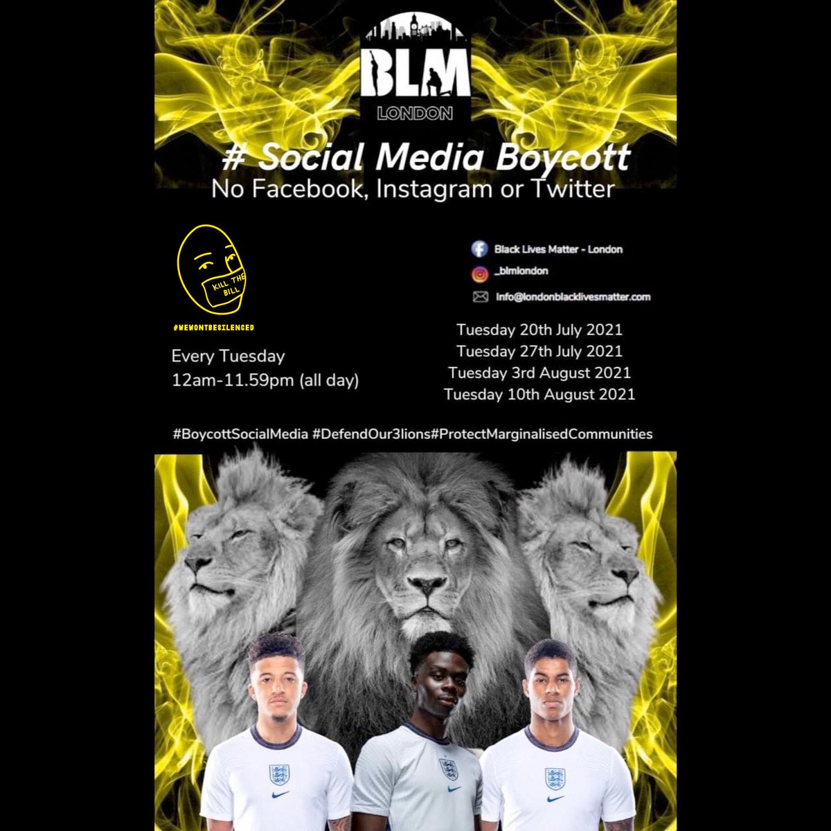 Social media platforms claim to censor abuse. They are able to automatically flag covid info, flag womens nipples and remove reports that speak on racist attacks, but allow the racism itself to remain public and shared #silenceforblacklives #S4BL EVERY TUESDAY midday-midnight