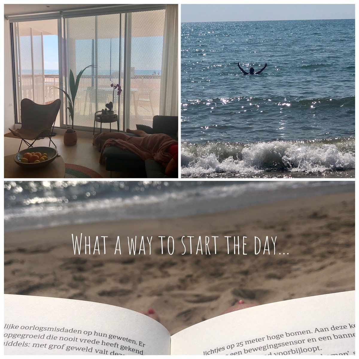 Bij het wakker worden zo de zee inlopen...