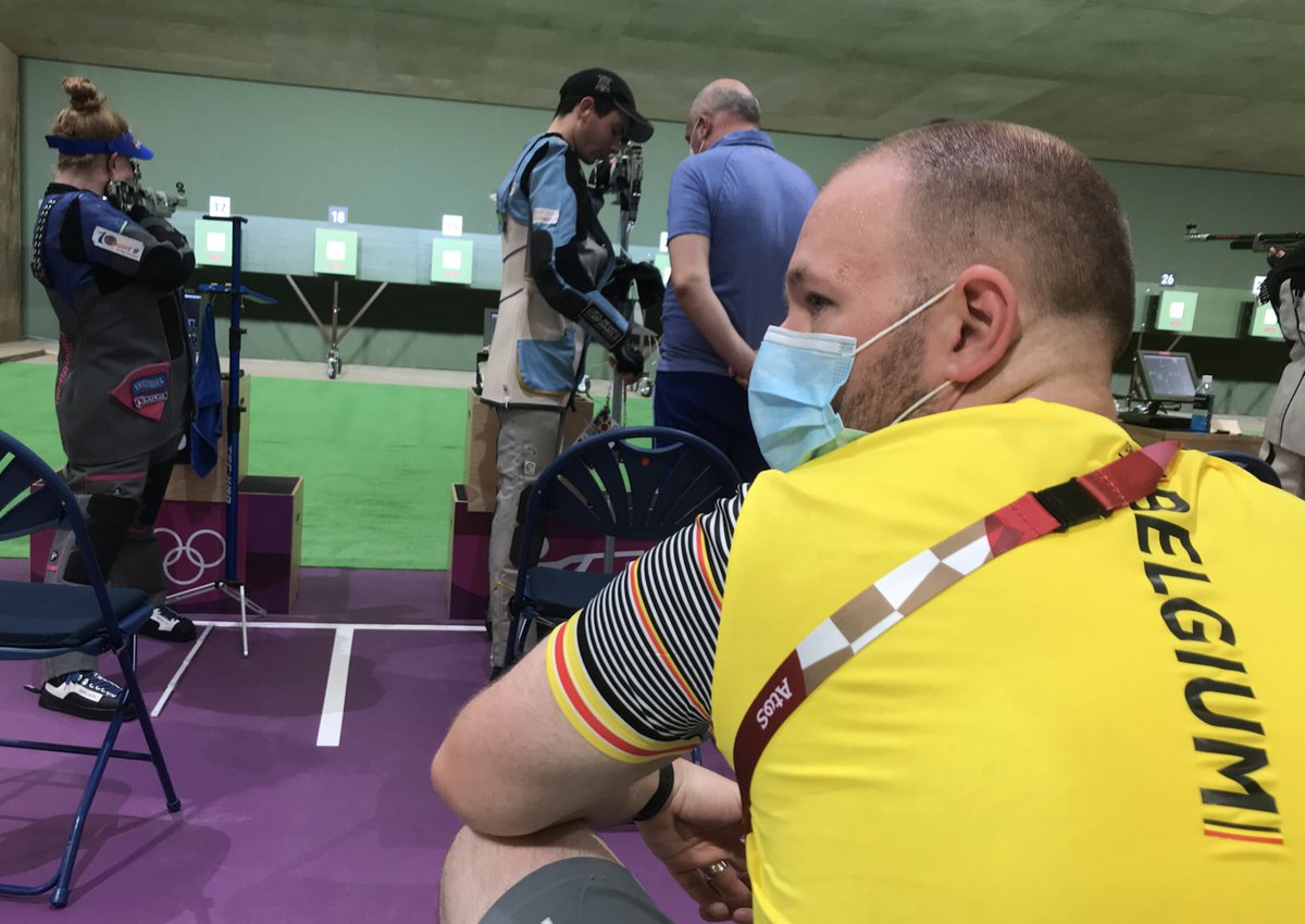 bertpitschon's tweet image. De eerste opdracht @Tokyo2020: training 10m luchtkarabijn met @JessieKaps en coach @PHellenbrand van @teambelgium voor @sporza #teamsporza