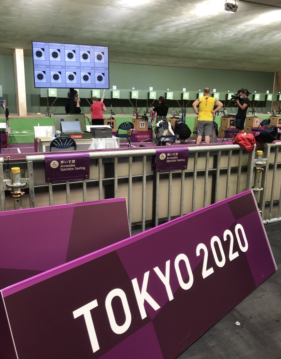 bertpitschon's tweet image. De eerste opdracht @Tokyo2020: training 10m luchtkarabijn met @JessieKaps en coach @PHellenbrand van @teambelgium voor @sporza #teamsporza