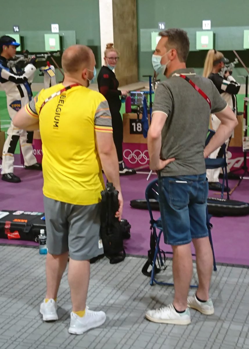 bertpitschon's tweet image. De eerste opdracht @Tokyo2020: training 10m luchtkarabijn met @JessieKaps en coach @PHellenbrand van @teambelgium voor @sporza #teamsporza