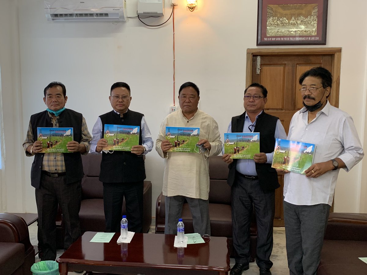 Had the honour to launch the <a href="/AgriNgl/">Department of Agriculture, Nagaland</a> Crop Calendar for Nagaland today. This is a first of its kind publication and I am grateful to the Agriculture Department and all involved in publishing the 1st Crop Calendar. Wishing my best to all the farmers in the state. <a href="/MyGovNagaland/">MyGov Nagaland</a>
