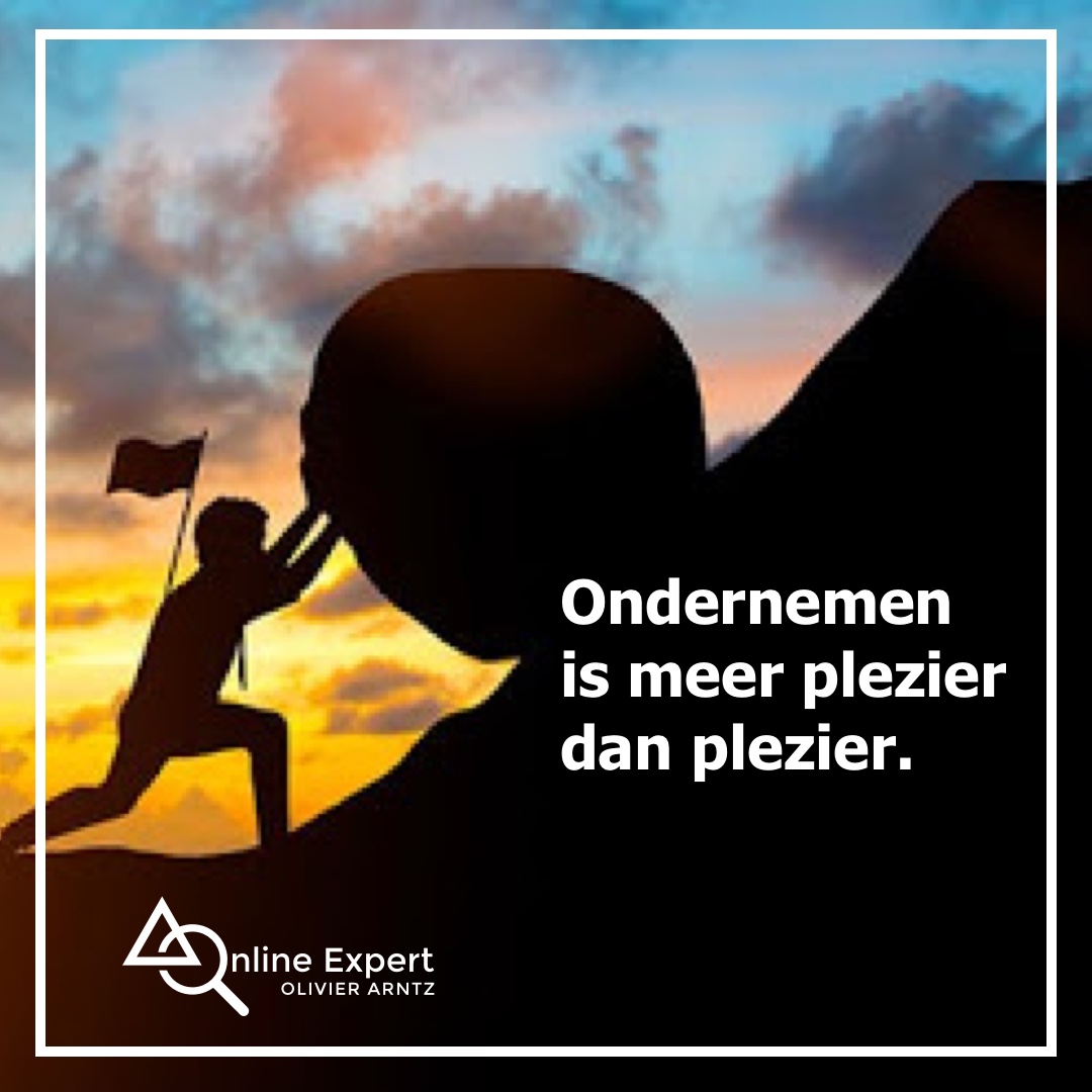 Ondernemen is meer plezier dan plezier.

Benieuwd of jij het hier wel of niet mee eens bent en waarom?