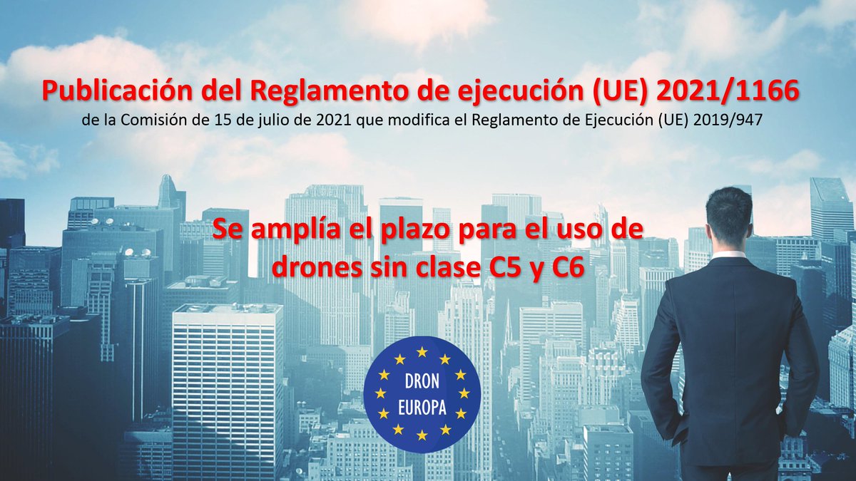 droneuropa1's tweet photo. Drones: Publicación del Nuevo Reglamento de ejecución (UE) 2021/1166 que modifica el 2019/947

https://t.co/E5nRBDOyML

#drones #inspeccion #UAS #PRL #droneuropa #Ampell #auditorias #leydrones #pilotodron #aesa #easa #prevenciónriesgoslaborales #manualdeoperaciones https://t.co/8FtjkpwblR