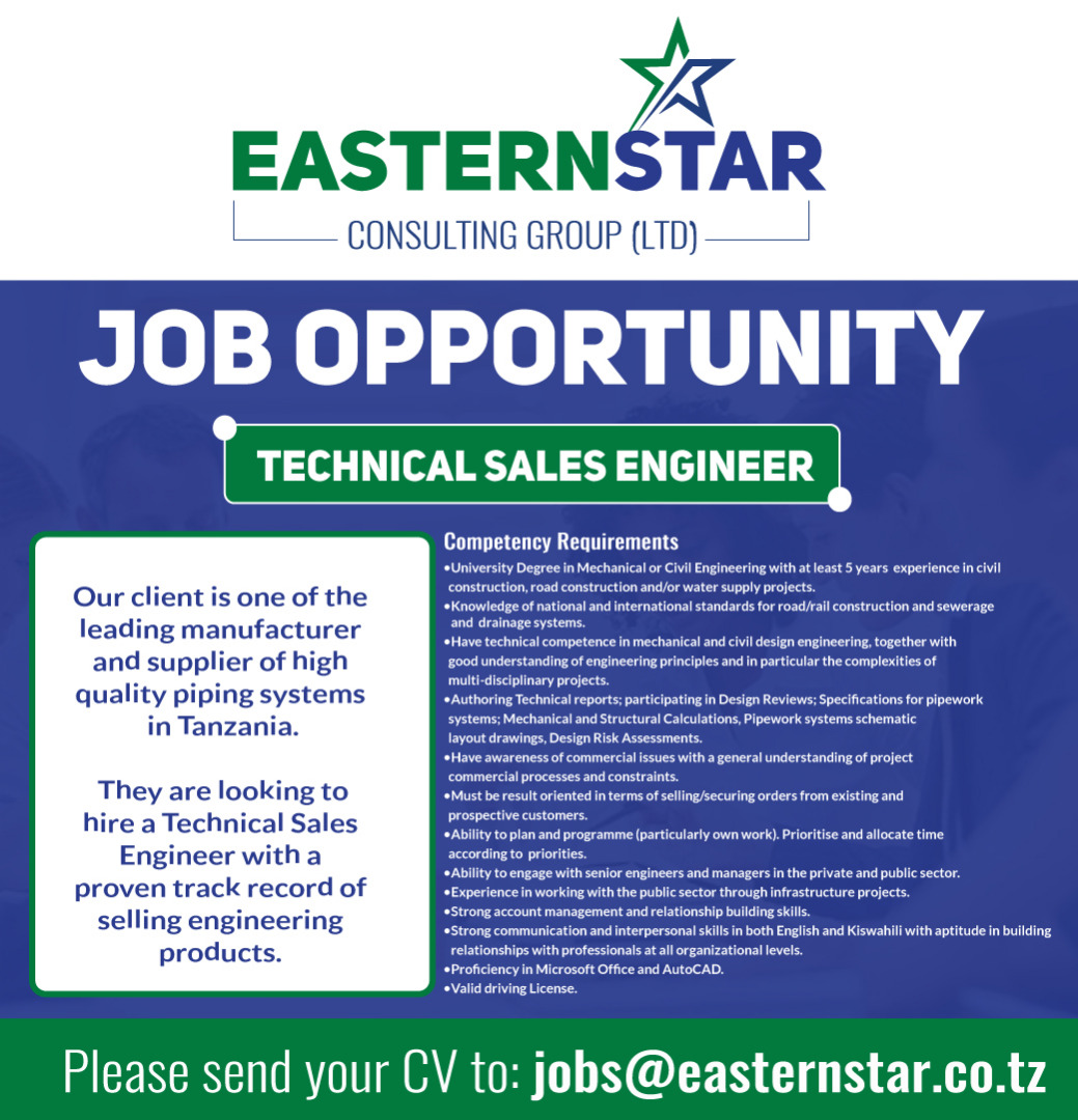 We're hiring!!!!

Eastern Star Consulting Group Ltd is currently looking for individuals for the position of Technical Sales Manager. 

If you qualify for this positions, please contact us using the contact details in the images provided. 

##employmentopportunities #employment