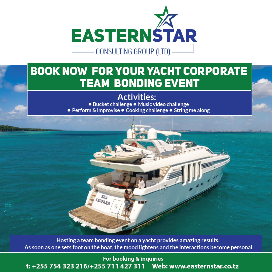 Yacht Corporate Team Bonding Event!!!!

Book now for this exciting and once in a lifetime opportunity for team bonding!!!!

Details in the image below. 
+255717109362 or sales@easternstar.co.tz

#events #corporateevents #yachtcorporateevent #easternstarconsultinggroup