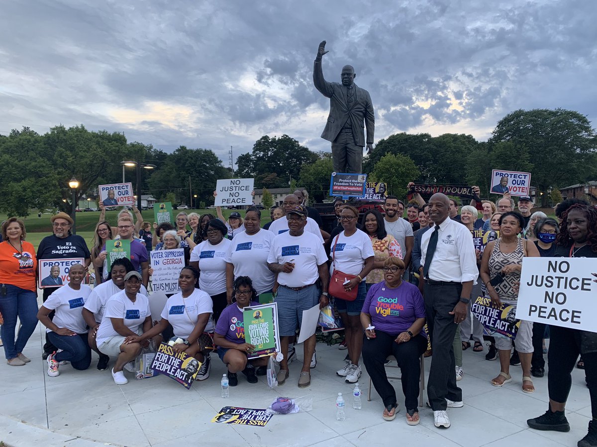RepBilly's tweet photo. Hard to believe that John Lewis left us a year ago today!
I so appreciated his friendship and was honored to have been asked to speak at his memorial today, organized by Helen Butler and the Peoples Agenda!
His commitment for good policy lives on! https://t.co/suo58OPZKJ