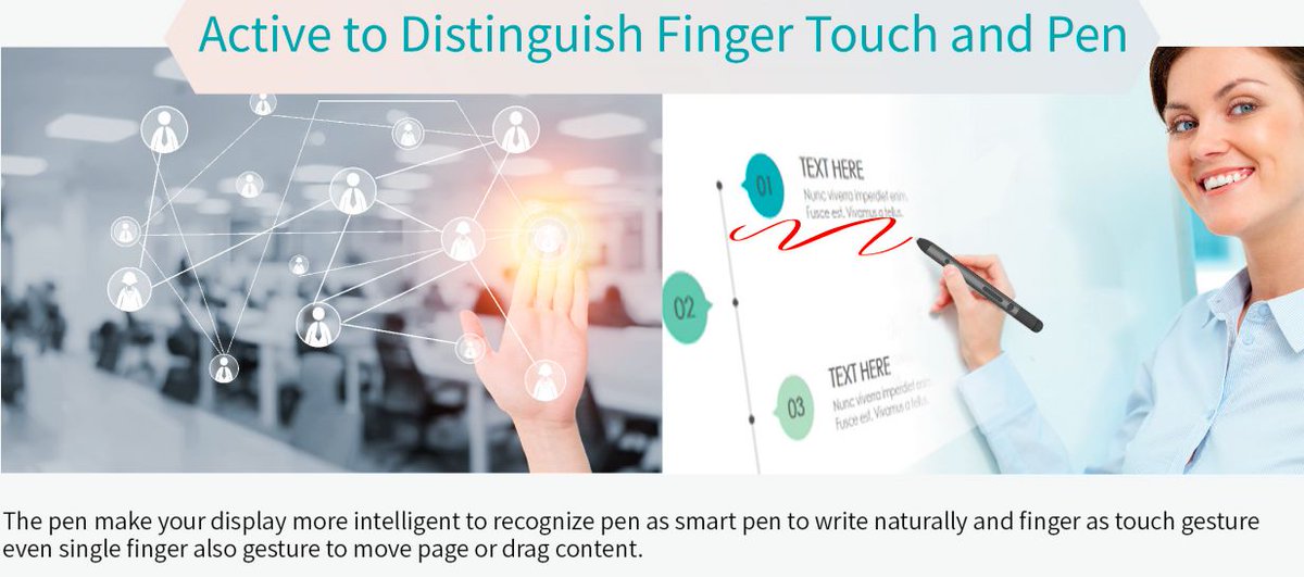 layman_yang's tweet photo. The Active Feature makes your Interactive Display more intelligent to recognize finger as touch gesture(even single finger as gesture to page up/down, move page or drag content) and this pen as smart pen to write naturally. https://t.co/A18Mp1lYS7