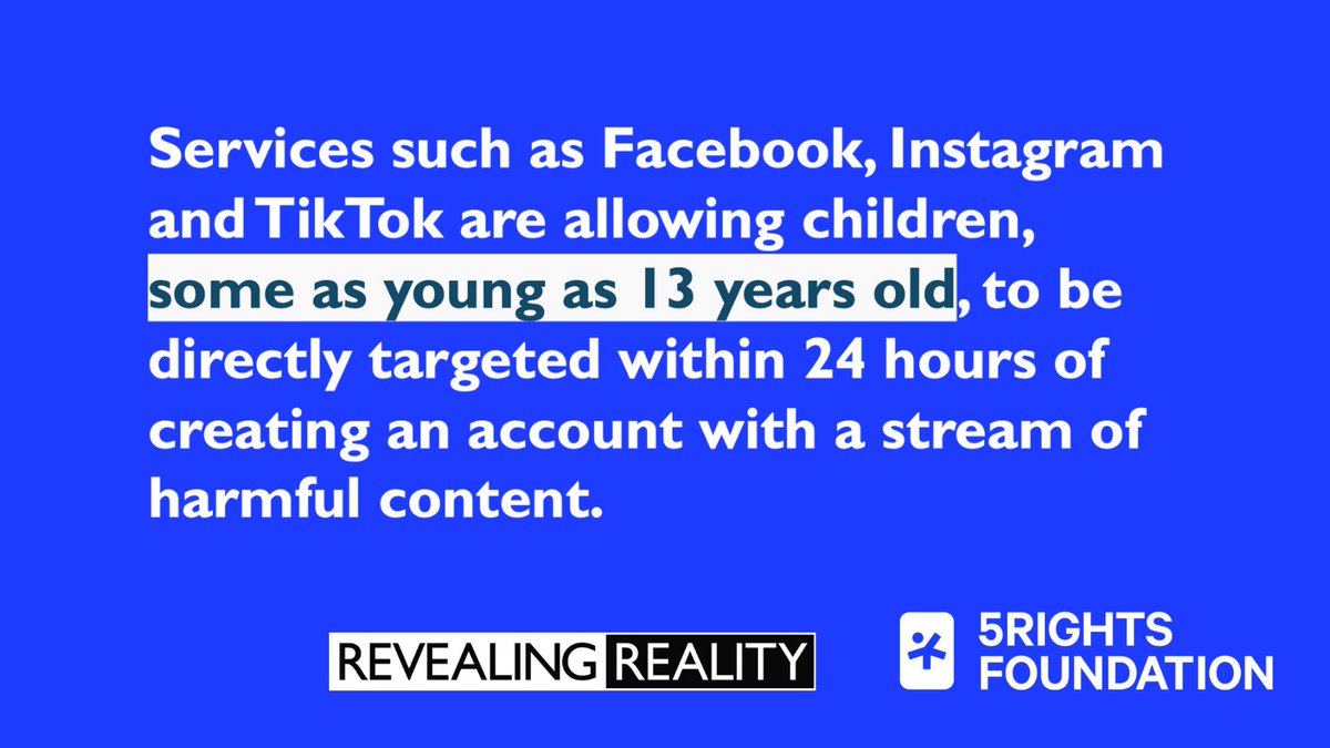 Today we publish our new research, #Pathways, which shows ‘children’ directly targeted with graphic content within a little as 24 hours of creating an online social media account 5rightsfoundation.com/in-action/new-…