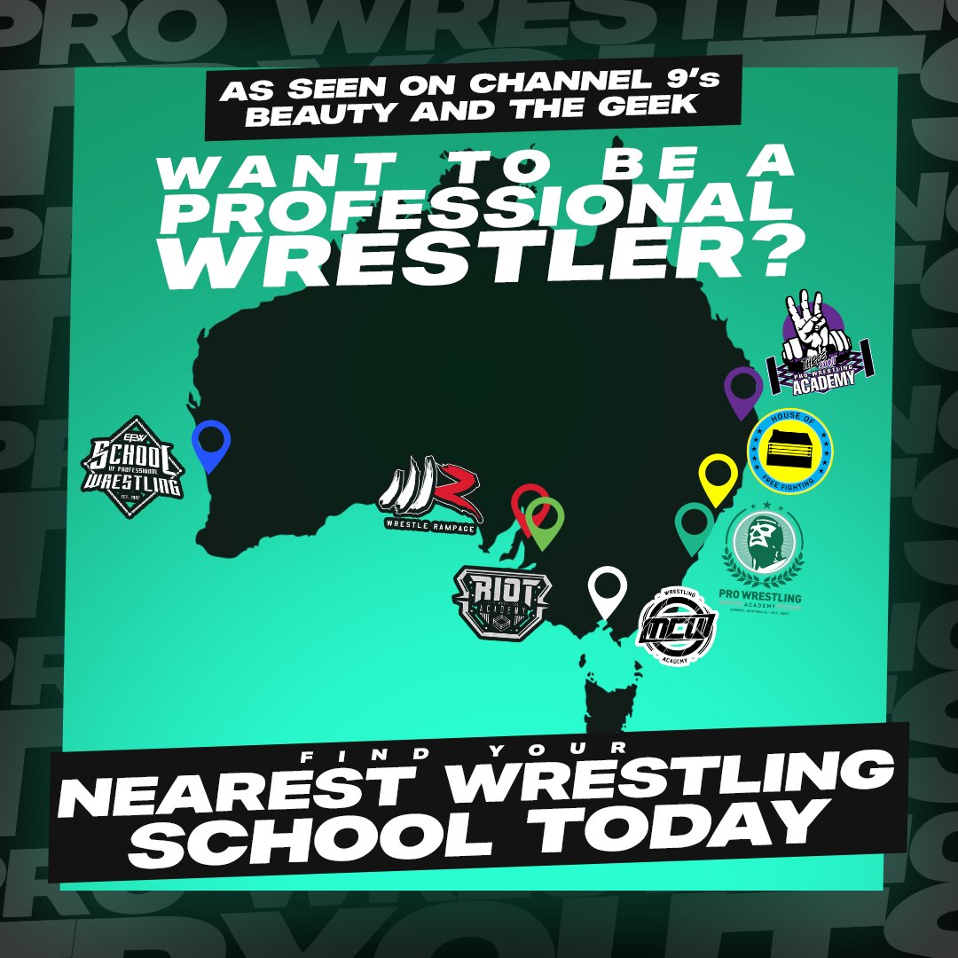 PWAaustralia's tweet image. Did you see Aussie Pro Wrestling on @batg Beauty and the Geek Aust #BATGAU this week &amp;amp; want to give it a try for yourself?

Find your nearest pro wrestling school &amp;amp; enquire today tagged below.

#BATG #BeautyAndTheGeekAU