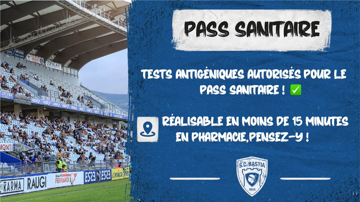 📢 Pour rappel les Tests Antigéniques sont autorisés dans le cadre du Pass Sanitaire ! ✅ Réalisable en pharmacie en - de 15 minutes ! ▶ Prenez vos précautions avant d'assister à la rencontre face au @nimesolympique. 🌐 sante.fr/cf/centres-dep… 🌐 sante.fr/cf/centres-dep…