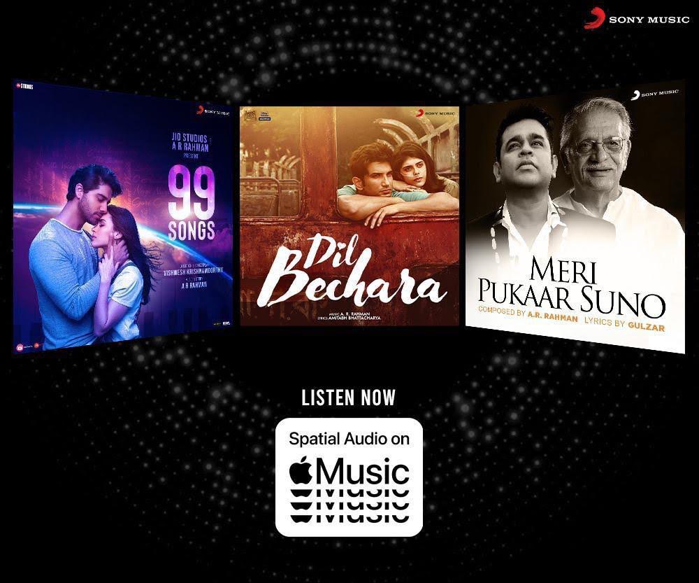 It’s finally here 😊 #99Songs #DilBechara & #MeriPukaarSuno with 🎧 #SpatialAudio ft. #DolbyAtmos. Only on @AppleMusic @DolbyIn

 @sonymusicindia
